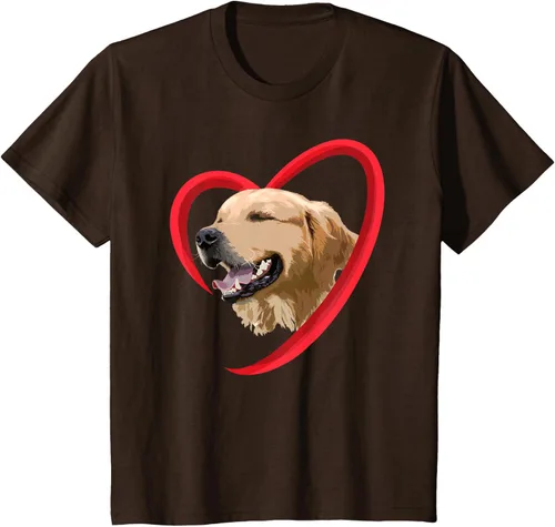 Vista 5 de Golden Retriever Corazón, regalo para ella, camiseta del día de San Valentín, Negro
