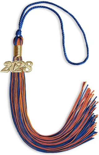 Vista 335 de Endea Graduation - Borla de doble color mixto con fecha dorada (negro/dorado antiguo, 2021)