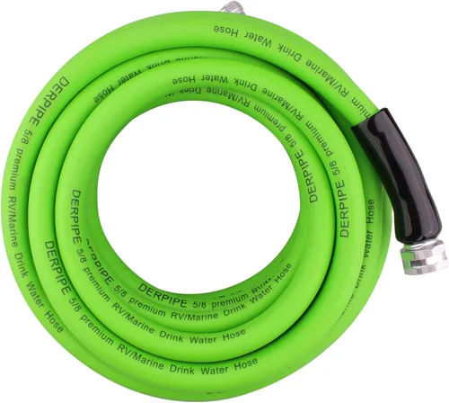 Vista 3 de Manguera de jardín resistente, 5/8 pulgadas x 25 pies, manguera de agua flexible y resistente a las torceduras, con conector sólido GHT de 3/4