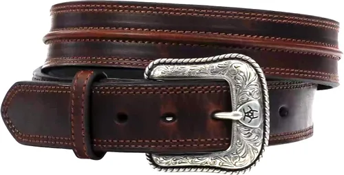 Vista 5 de Ariat Cinturón Western de cuero envejecido para hombre