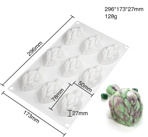 Vista 3 de mostsom Moldes de panadería con forma de cardo Molde de silicona para hornear para pastelería Forma de pastel para magdalenas Molde de donas Molde