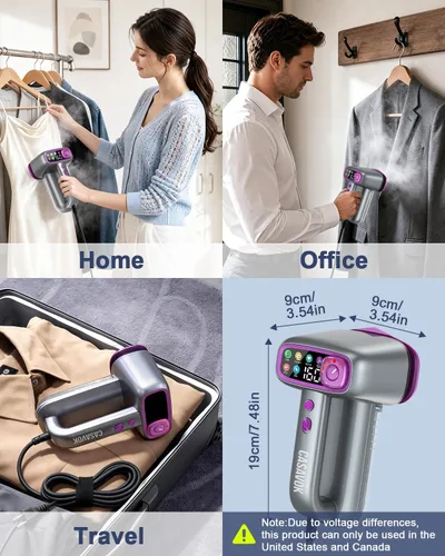 Vista 9 de Vaporizador de mano para ropa, vapor de ropa de viaje para tela