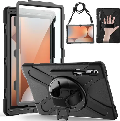 Vista 22 de Gerutek Funda para Samsung Galaxy Tab S6 Lite de 10.4 pulgadas 2024/2022/2020, funda protectora de cuerpo completo con protector de pantalla