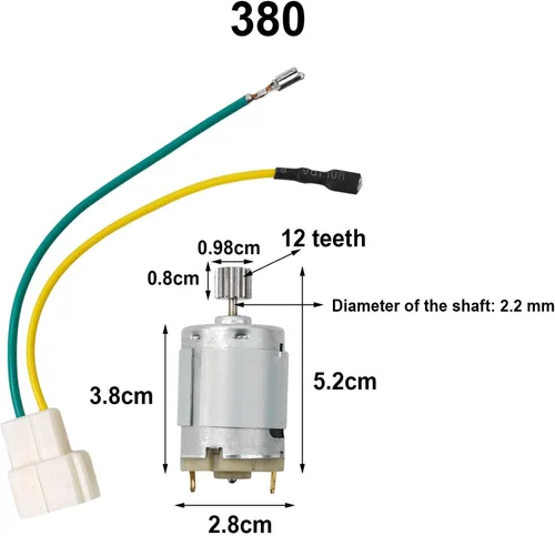 Vista 2 de Motores para coche eléctrico RS550 RS390 RS380 12V 6V / DL555 24V 10 dientes para reemplazo de herramientas de motor de vehículo eléctrico