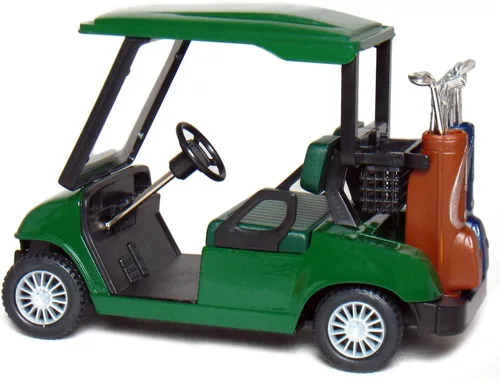 Vista 2 de KinsFun - Carrito de golf de 4½ "Die Cast Metal Model Pullback Action Toy (Verde)