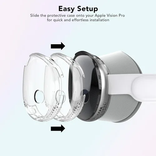 Vista 5 de GOSETH Funda protectora de TPU compatible con Apple Vision Pro para auriculares Vision Pro VR 2024, accesorios (transparente)