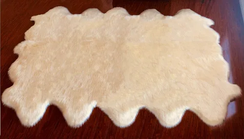 Vista 58 de LAMBZY Alfombra de piel de oveja auténtica, parte inferior gruesa y fuerte, fácilmente lavable, resistente a las manchas, perfecta para sala