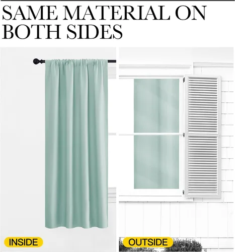 Vista 5 de NICETOWN Cortinas opacas para ventanas de caravana, azul aguamarina, 29 x 20 pulgadas, 2 paneles, paneles de cortina de oscurecimiento