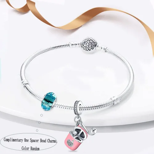 Vista 114 de LNQOBU Happy Life - Colgante para pulseras de abalorios, plata de ley 925 para mujer (con un espaciador de cuentas)