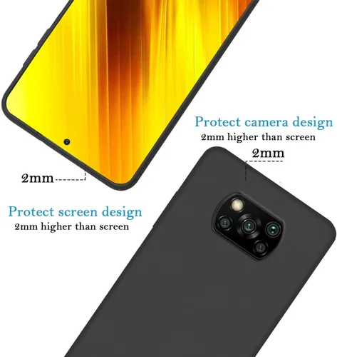 Vista 4 de Funda de teléfono personalizada para Xiaomi Poco X3 NFC/Poco X3 Pro, funda protectora de TPU suave contra arañazos, color negro