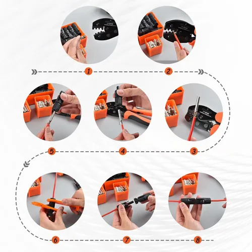 Vista 5 de Kit de herramientas de crimpado de conectores de panel solar con 1 crimpador, 15 pares de conectores y 1 llave inglesa, herramientas esenciales