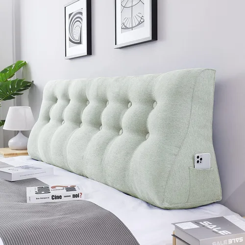 Vista 7 de Almohada de cabeza gruesa de 24 pulgadas de alto para cabecero de cama, almohada de cuña para respaldo de cabecero curvado, almohada alternativa