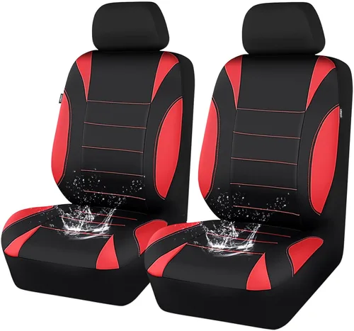 Vista 19 de Car Pass - Fundas impermeables de neopreno para asientos, juego completo negro de ajuste universal, fundas protectoras para interior de auto SUV
