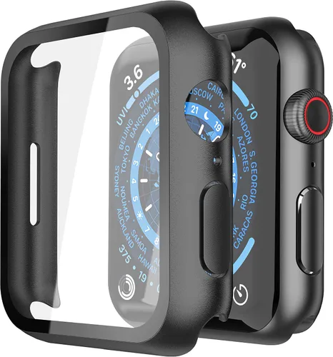 Vista 59 de Misxi Juego de 2 Fundas de Vidrio Templado Compatibles con Apple Watch Series 3 y Series 2 de 1.496 Pulgadas, Protector de Pantalla de Policarbonato