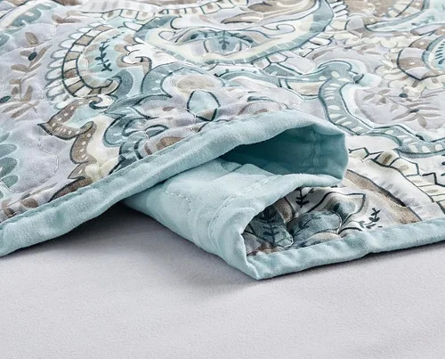 Vista 8 de Grand Linen 3-Piezas Juego de edredones con estampado fino en la cubierta de la cama reversible full/queen, tamaño king y cal king cubrecamas