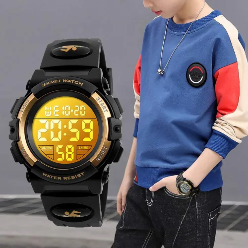 Vista 8 de Reloj digital deportivo impermeable para niños, reloj despertador de 1224 H, cronómetro, calendario de 3 a 15 años, reloj de pulsera para niños