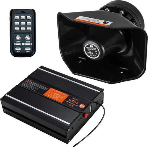 Vista 16 de Kit de sistema de altavoces de sirena de policía PA, sirena de advertencia de emergencia 12V 200W 125-145dB con control remoto con micrófono de mano