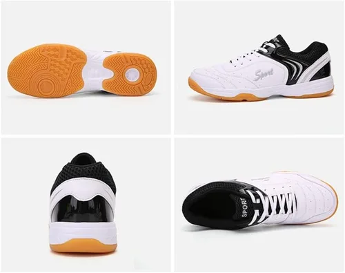 Vista 3 de Zapatos de pickleball para hombre, zapatos de bádminton, zapatos de tenis para interiores, zapatos de cancha de baloncesto, squash, voleibol