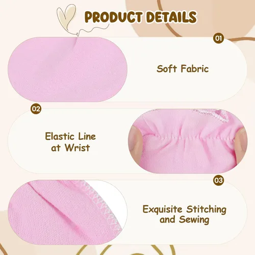 Vista 3 de Guantes de algodón para recién nacido, guantes de algodón para niños y niñas