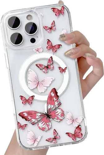 Vista 37 de UEEBAI - Funda magnética para iPhone 11, diseño de lazo, compatible con MagSafe, funda transparente delgada inalámbrica, antiamarilleo, a prueba