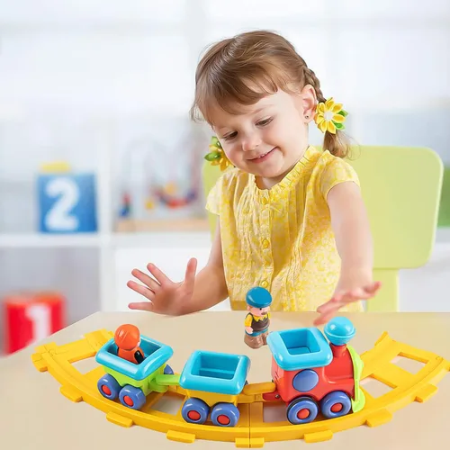 Vista 4 de Tren de juguete, juguetes musicales de tren eléctrico, juegos de tren eléctrico para niños, pistas de tren, juegos de tren adecuados para niños de 1