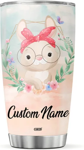 Vista 9 de CUBICER Vaso de café personalizado con diseño de oso y tapa aislada, regalos de Navidad para niños, mujeres y adultos, tazas de acero inoxidable