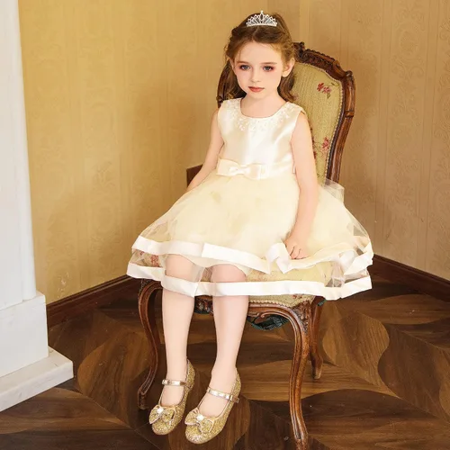 Vista 6 de Furdeour Zapatos de vestir para niñas, zapatos de princesa Mary Jane para bodas, flores, damas de honor, tacones con purpurina para niños pequeños