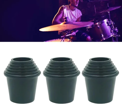 Vista 3 de 3 Pieces Drum Feet Slipcover Parts for Floor Tom Legs with Anti Skid Base Hardware Replacement for Bass Drum Percussion Instruments Suitable for, 3