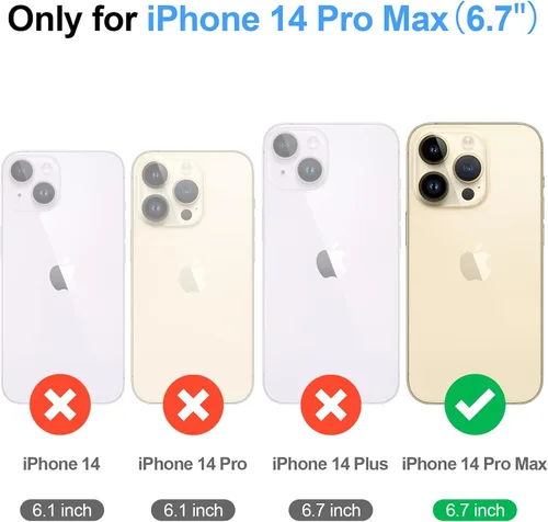 Vista 2 de Antsturdy Funda tipo cartera desmontable 2 en 1 para iPhone 14 Pro Max con MagSafe, bloqueo RFID, magnética, carga inalámbrica, funda de piel