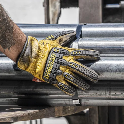 Vista 2 de Ironclad ILD-IMPC5-02-S Ultimate 360 Guantes de trabajo de cuero con protección contra impactos, Talla pequeña, Amarillo