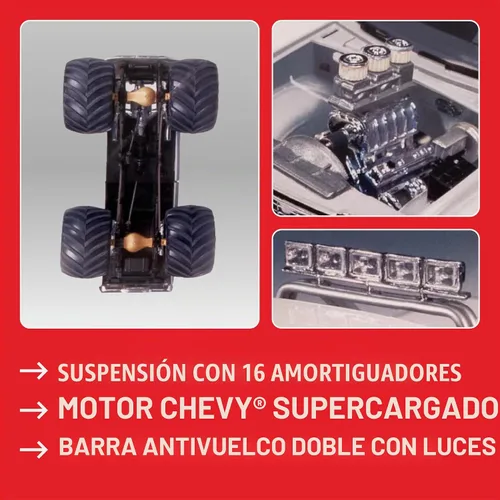 Vista 3 de AMT USA-1 Chevy Silverado Monster Truck 1:25 Kit de modelo a escala 1:25