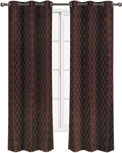 Vista 17 de Panel de cortina para oscurecimiento de ventana, con arandela, en tejido jacquard, paneles en par, juego de 2 paneles de Willow Jacquard