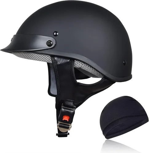 Vista 6 de Cascos para adultos, medio casco de motocicleta para mujeres y hombres, aprobado por DOT, ciclismo, motocross