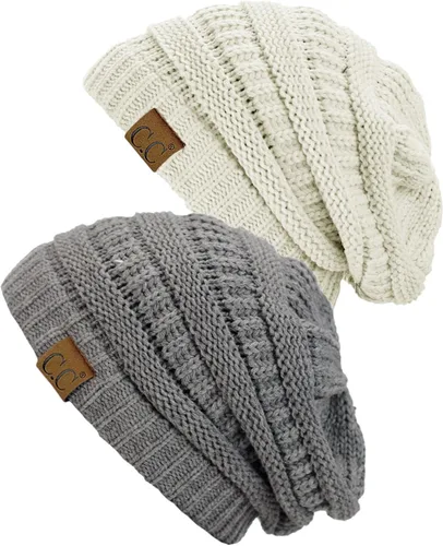 Vista 9 de Gorro a la moda de tejido suave abultado, cálido y elástico de C.C