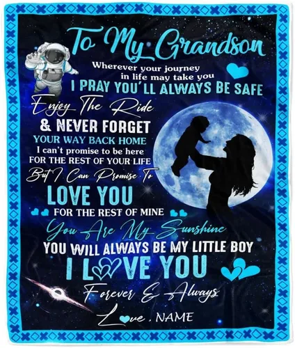 Vista 34 de Manta personalizada con texto en inglés «To My Grandson from Grandma Grandpa You Will Never Lose Lion Nison», manta de forro polar personalizada