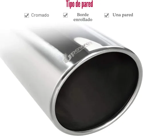 Vista 5 de Upower Punta de escape universal para camiones diésel de 4 pulgadas, entrada de 6 pulgadas, salida de 15 pulgadas de largo, acero inoxidable Plateado