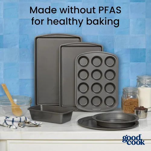Vista 8 de Good Cook 4026 Bakeware nonstick, 9 x 5 pulgadas, gris