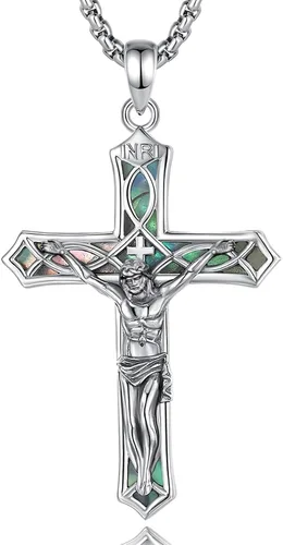 Vista 63 de Vito Collar de plata de ley 925 para mujeres y hombres, San Benito, crucifijo, Caravaca, San Cristóbal, San Judas, medalla patronal, amuleto