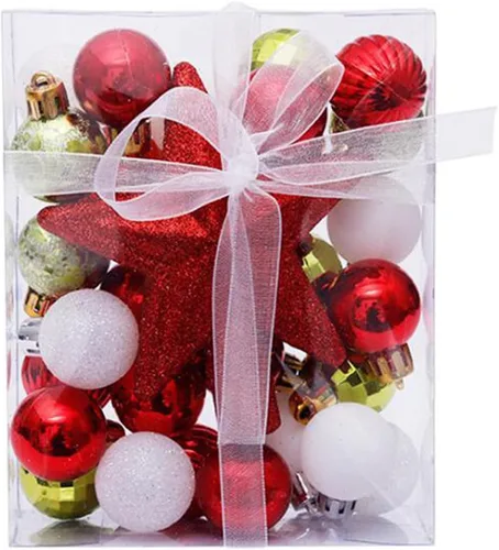 Vista 4 de 30 bolas de Navidad de 1.18 pulgadas para árbol de Navidad, decoración de Navidad inastillable, bolas de árbol de Navidad para decoración de bodas