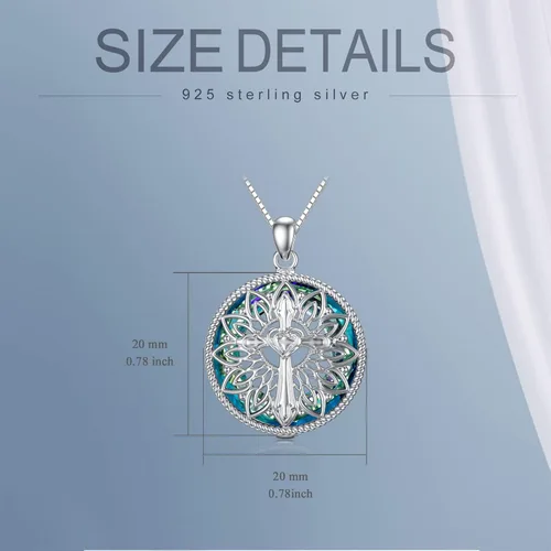 Vista 6 de PROESS 925 Sterling Silver OtterMonkeyDolphinPolar BearPeacockPhoenixAnchorLotusRoseStrawberry Necklace Crystal Jewelry Gifts for Women Girls