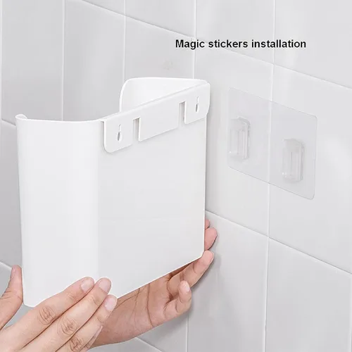 Vista 3 de Organizador de mesita de noche, estante de almacenamiento flotante para pared, estante para colgar en la pared, dormitorios, baños, oficinas