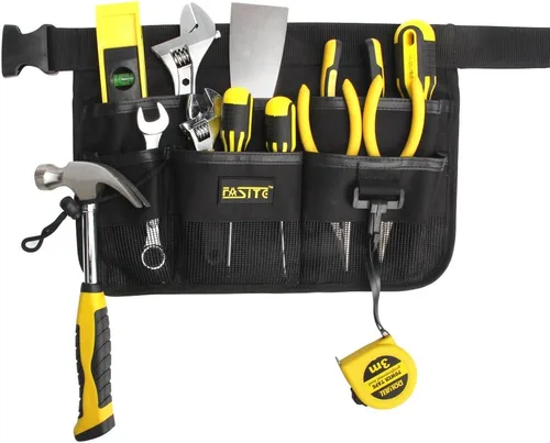 Vista 6 de 7-Pocket Cinturón de herramientas para jardinería (bolsas de tipo riñonera con bolsillos colgantes)
