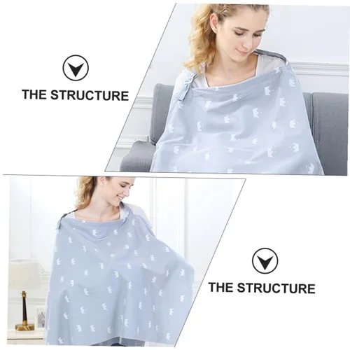 Vista 3 de Cubierta multiusos para lactancia materna, capa de lactancia con panel de malla para privacidad y protección solar, toldo y manta, elegante funda