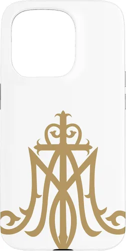 Vista 14 de Funda católica con monograma para iPhone 16 Virgin Mary Insignia Ave Maria