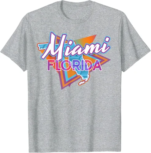 Vista 6 de Camiseta retro vintage de Miami Florida, Negro, S