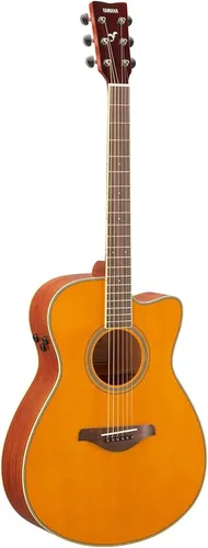 Vista 21 de Yamaha FGC-TA Dreadnought Cutaway Guitarra Transacústica con Chorus y Reverb, Negro Coro y reverberación, negro