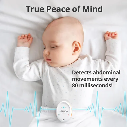 Vista 3 de Levana Oma Sense - Monitor de movimiento de respiración portátil para bebés con vibraciones y alertas audibles diseñado para estimular al bebé