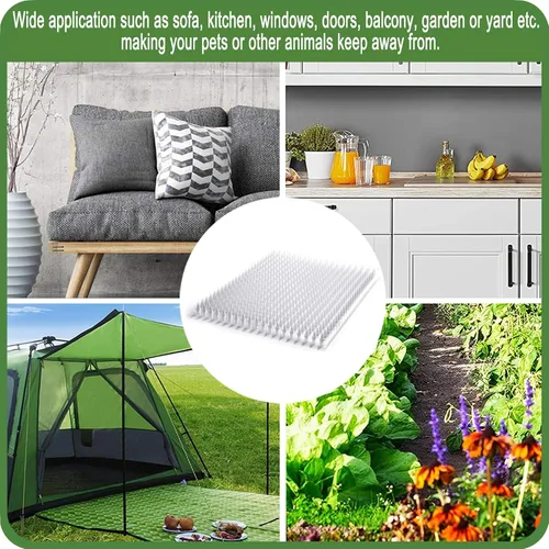 Vista 6 de Paquete de 8 alfombrillas para gatos – 16 x 13 pulgadas con pico de 1 pulgada, repelente de gatos para interiores y exteriores para disuadir a gatos