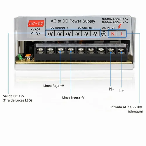 Vista 4 de SUPERNIGHT 12V 30A Fuente de alimentación de conmutación, 110-240 Voltio CA a CC 360W Transformador regulado universal adaptador controlador