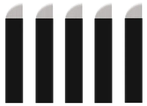 Vista 9 de XIAOYU Agujas de tatuaje de cejas, 50 agujas desechables Microblading para cejas tatuaje manual cuchillas de maquillaje, F12